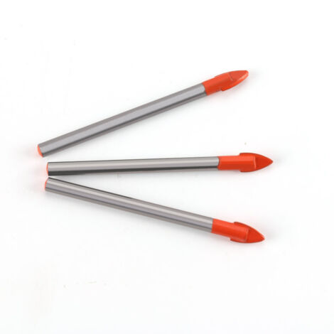 LAN Mèche en acier de 10 pièces pour carreaux de céramique, verre, marbre et miroir Mèche en carbure de tungstène de 6 mm pour matériaux durs et fragiles