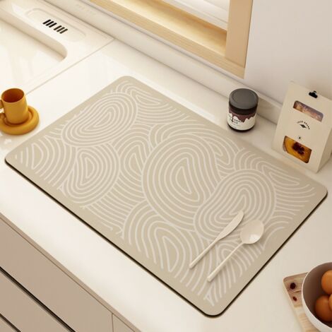 LAN Mimi - Carré 3040cm (Terre de diatomées) Tapis d'égouttage de cuisine, en terre de diatomées, résistant à l'usure et absorbant, pour table, table basse, tapis anti-brûlure et isolant thermique