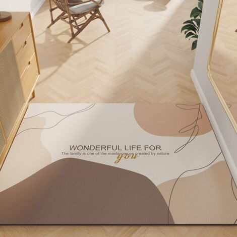 LAN Motif floral - Horizontal 4060cm (Cuir) Tapis de sol en cuir imperméable et résistant à l'huile, lavable et facile d'utilisation, adapté à un usage domestique, y compris pour les entrées et les pa