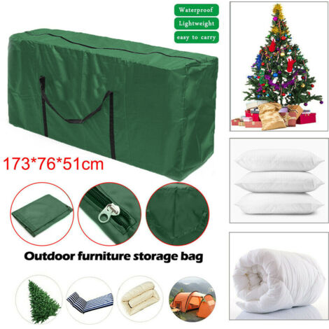 LAN noir1164751 Sac de rangement pour sapin de Noël en tissu Oxford 210D, sac de rangement pour coussins de mobilier de jardin, vert