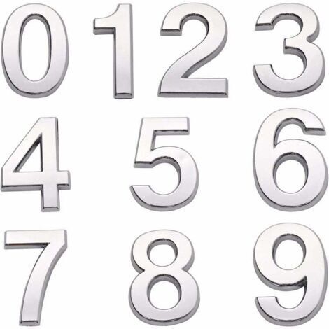 LAN Numéros de maison autocollants pour boîte aux lettres, numéro de porte de 0 à 9, pour appartement, chambre, bureau (4,3 cm)
