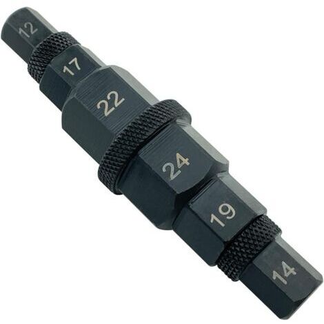 LAN Outil de démontage de roue de moto - Outil de tournevis hexagonal pour axe de roue 17 19 22 24 12 14 mm
