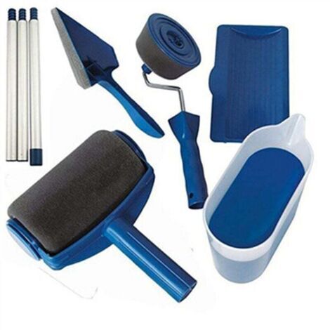 LAN Paint Roller Kit de 6 outils de peinture, avec réservoir intégré, système anti-gouttes et anti-salissure, facile à utiliser