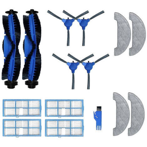 LAN Pièces de rechange pour aspirateur robot Ultenic série D5 (D5S, D5S Pro, D5S Pro+) : brosse principale, filtre HEPA et chiffon de nettoyage.