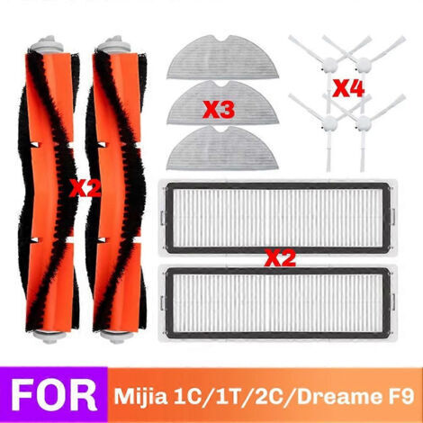LAN Pièces détachées pour aspirateur robot-laveur Xiaomi Mijia 1C 2C 1T MI STYTJ01ZHM Dreame F9 : brosse rotative, filtre HEPA et aspirateur-laveur.