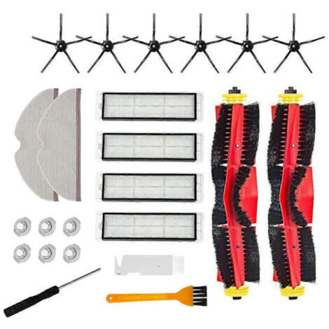 LAN Pièces détachées pour aspirateur Xiaomi Roborock S5 Max, S6, S6 Pure, S6 MaxV, S50, S51, S55 et S5 : brosse principale, filtre HEPA et chiffon de nettoyage.