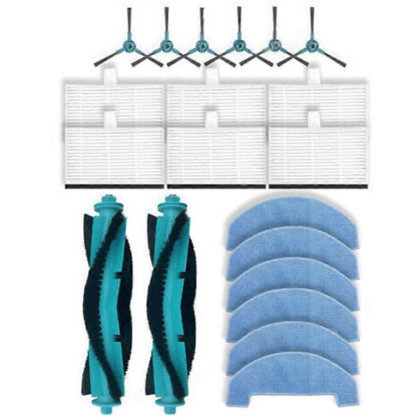 LAN Pièces détachées pour aspirateurs Mova E20 Plus, Liectroux M70 Pro et Ultenic T10 Lite : brosse rotative, brosse latérale, filtre et lingette de nettoyage.