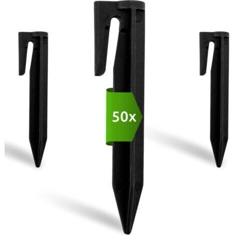 LAN Piquets de fixation pour câbles périphériques Tondeuse robot, set de 50 sardines de fixation, Accessoires Pour Tondeuses à Gazon Robot, Compatible avec Husqvarna Gardena Worx Bosch