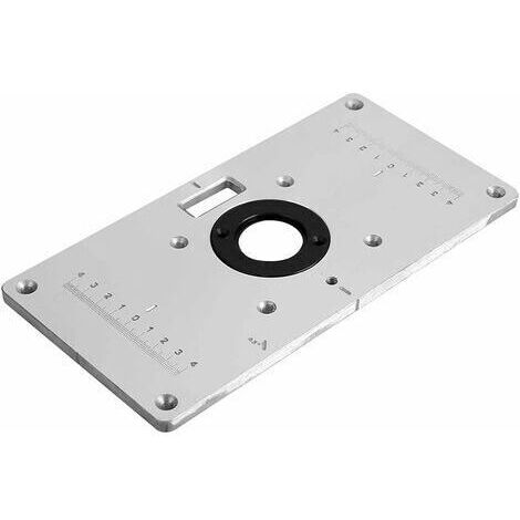 LAN Plaque d'insertion de table de routeur en aluminium avec 4 anneaux et vis pour bancs de travail du bois 235 120 8mm