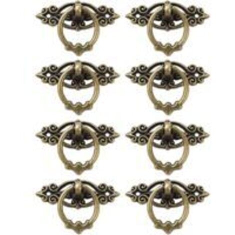 LAN Poignées de meubles, lot de 8 boutons de meubles, poignées de meubles, poignées vintage, poignées de meubles anciennes, adaptées aux portes, fenêtres, placards, tiroirs, cuisine