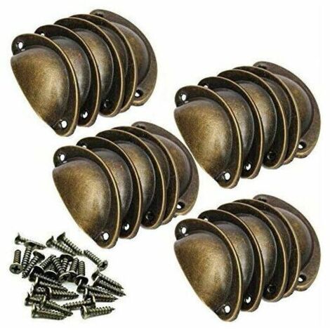 LAN Poignées et boutons de tiroir style rétro - Accessoires pour meubles vintage - Tiroir pour portes de placard - Marron - 832 cm - Lot de 20