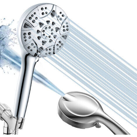 LAN Pommeau de douche haute pression 10 modes 5 pouces avec tuyau en acier inoxydable et support réglable pour nettoyer la baignoire, les coins, le carrelage et les animaux domestiques