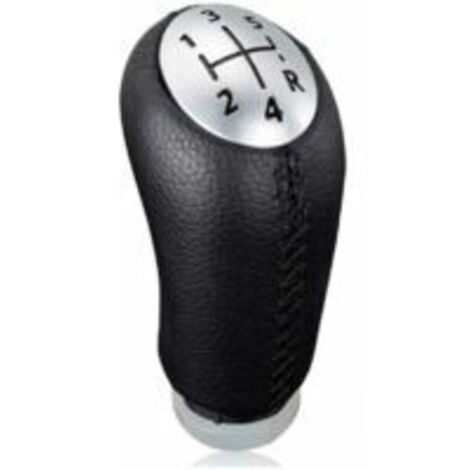 LAN Pommeau de levier de vitesse en cuir noir pour Renault Clio III, Megane 2 et Laguna, avec adaptateur inclus.