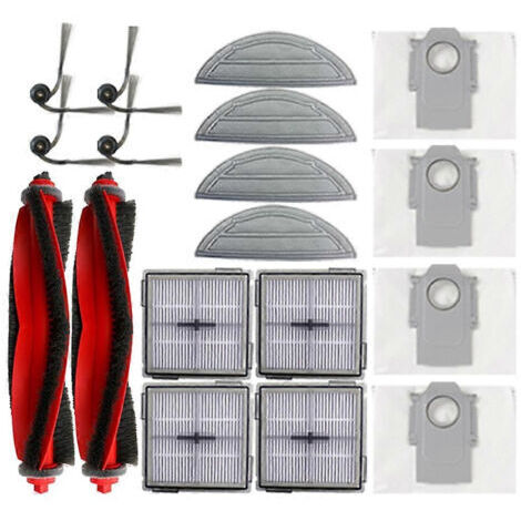 LAN Pour aspirateur Roborock Q10 S5 / Q10 S5+ / Q10V / Q10V+ / Q10 VF / Q10 VF+ : brosse latérale principale, sac à poussière, filtre HEPA, chiffon