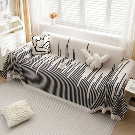 LAN Qiuyu - Noir 90X180 Coussin de canapé monobloc, housse de canapé intégrale anti-griffures de chat, adaptée à toutes les saisons, serviette/housse de canapé