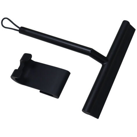 LAN Raclette de douche, raclette de douche en silicone noir, raclette, raclette pour douche, salle de bain, miroir, nettoyage vitres, carrelage