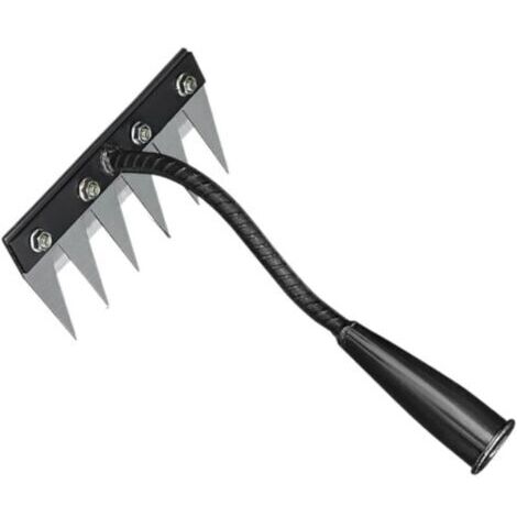LAN Râteau de désherbage, râteau de jardin, outils de jardinage, outil manuel en acier au carbone pour désherber, griffe de jardinage, 6 dents