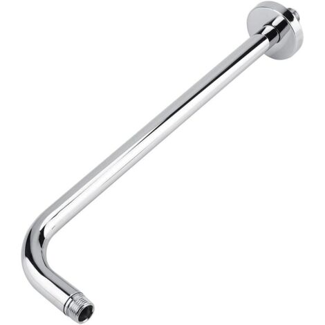 LAN Remplacement du Bras de Douche de 16 Pouces, Remplacement du Bras de tête de Pluie Extra-Long en Acier Inoxydable avec Bride, Finition chromée