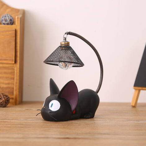 LAN Résine chat motif lampe lampe de nuit créative table de chevet lampe de lecture (trou abat-jour) résine créative artisanat décoration de la maison 81217cm