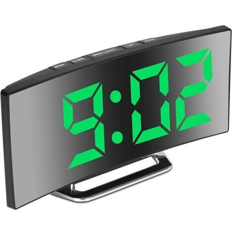 LAN Réveil numérique pour chambre à coucher, écran miroir LED 7\