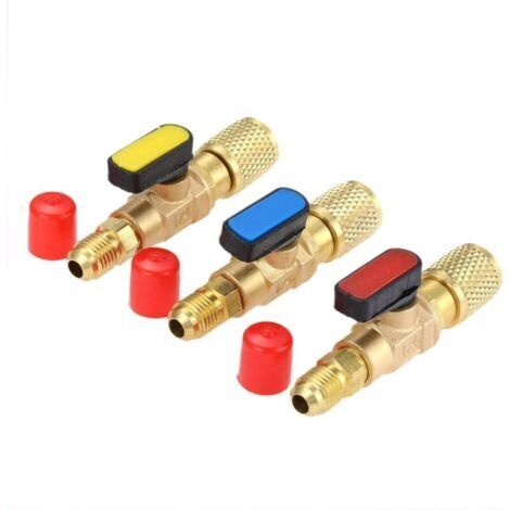 LAN Robinet à boisseau sphérique SAE 1/4'' pour climatisation, raccords à faible perte pour R134A, R410A, R12, R22, R502, flexibles de charge, outils de climatisation