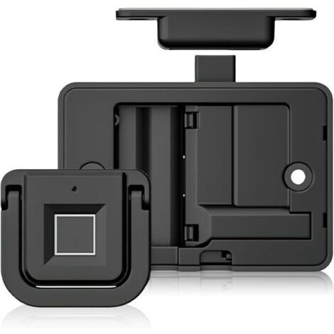 LAN Serrure de sécurité à empreinte digitale noire, serrure de meuble intelligente avec 20 empreintes digitales, serrure de tiroir sans clé avec poignée