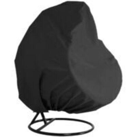 LAN Sollbry Housse de protection pour fauteuil suspendu, housse de protection pour fauteuil suspendu, imperméable, housse de protection pour fauteuil suspendu, patio, jardin, 2 personnes, noir, 230 x 