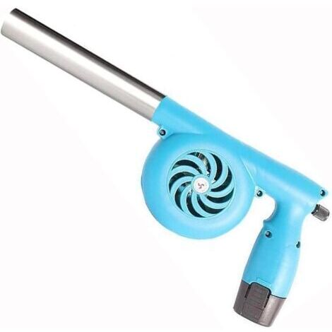 LAN Soufflet de cheminée électrique, souffleur d'air pour barbecue, ventilateur de cuisson extérieur portable, pour barbecue, camping (conduit de fumée allongé)