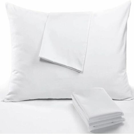 LAN SR Taie d'oreiller imperméable (50x70cm, 2 pièces) - Taie d'oreiller avec fermeture éclair - Respirante, douce et résistante aux acariens pour protéger la taie d'oreiller - Taie d'oreiller en poly