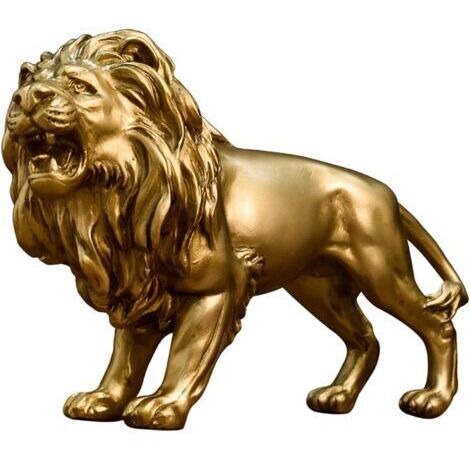 LAN Statue de lion moderne en résine pour la décoration de la maison, du bureau ou du salon.