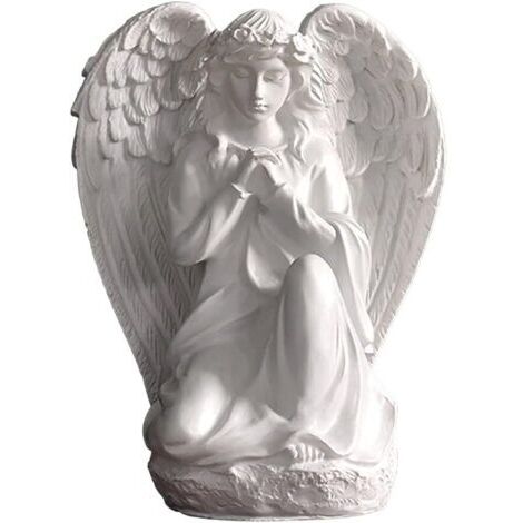 LAN Statuette d'ange gardien, sculpture d'ange en résine blanche en prière, pour étagère, table, salon, chambre