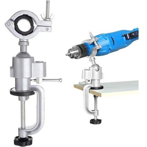 LAN Support de perceuse électrique, rotation à 360 degrés, support vertical multifonction, établi, meuleuse, pinces de table, pinces de travail du bois (35-43 mm)