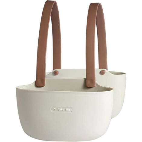 LAN Support d'évier éponge Organisateur de cuisine Porte-ustensiles en caoutchouc TPR Égouttoir Évier Caddy Support Panier Beige & Marron