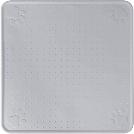 LAN Tapis dalimentation pour Animaux de Compagnie, Tapis de Nourriture pour Chats et Chiens, Tapis dalimentation Antidérapant, Tapis Gamelle Chien (33x33cm/gris)