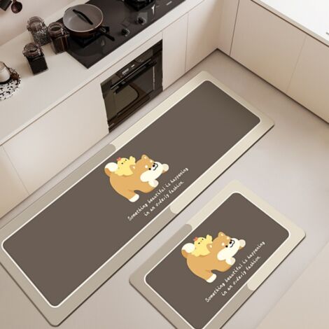 LAN Tapis de sol en terre cuite à motif Shiba Inu [Absorbant, Antidérapant, Séchage rapide] 4020 cm Tapis de sol ménager en terre de diatomées résistante à l'usure, orné d'un joli motif d'animaux de d