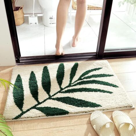 LAN Tapis de toilette antidérapant, microfibre absorbant sécurité toilette tapis lavable à la machine toilette, cuisine, Chambre, tapis d'animaux (forêt, 45 x 65 cm)