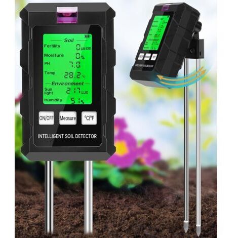 LAN Testeur d'humidité du Sol, Appareil de Mesure du Sol 6 en 1, Détection de Température, du PH, l'humidité Ambiante, Nutriments, Lumière du Soleil, Adapté au Jardinage et Aux Plantes en Pot
