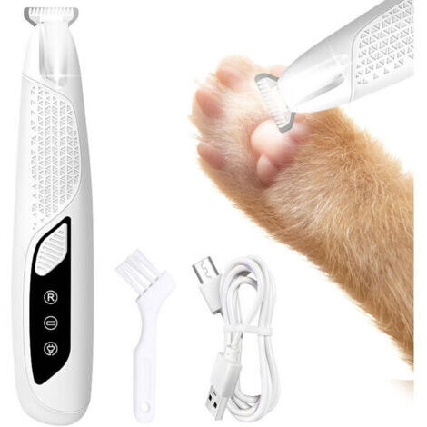 LAN Tondeuse à poils pour pattes de chien et de chat avec lumière LED – Silencieuse, rechargeable et étanche, pour les pattes, le visage et les oreilles des chats, des petits animaux et des chiens.