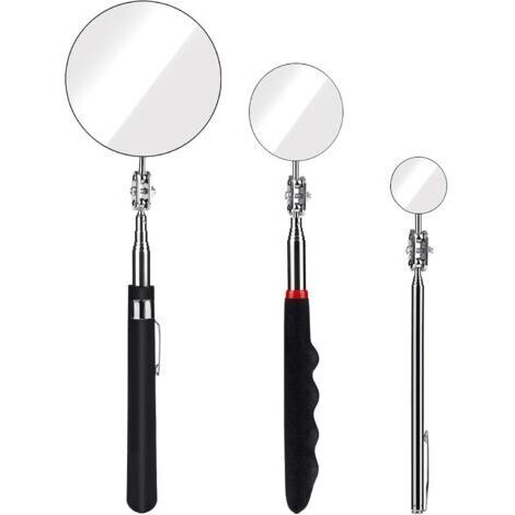 LAN Un ensemble de trois télescopes d'examen de tailles différentes avec poignées rétractables, diamètres 3/5/8,5 cm
