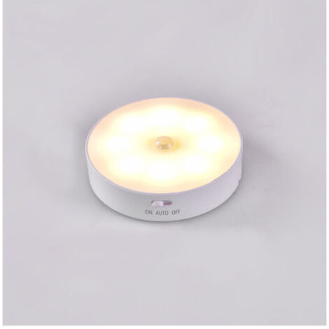 LAN USB aufladbares LED Klebelicht, warmes Licht 3000K, weißes Licht 6000K Sensor-Nachtlicht & 8 LEDs und 400mAh Batterie, LED Bewegungsmelder Licht mit Magnetfuß - 1St.