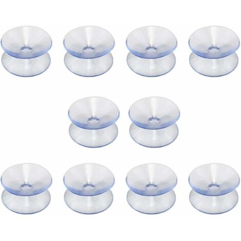 LAN Ventouses double face compatibles avec plateau en verre 10 ventouses sans crochet pour miroir en verre antidérapant multifonctionnel double face (20mm)