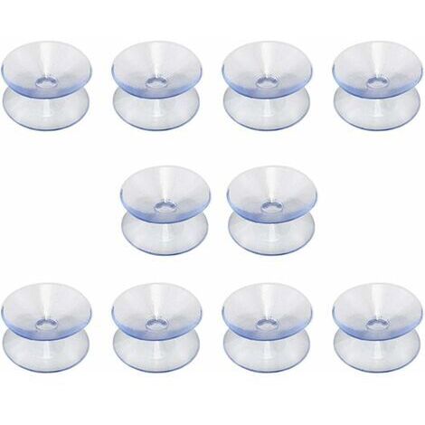 LAN Ventouses double face compatibles avec plateau en verre 10 ventouses sans crochet pour miroir en verre antidérapant multifonctionnel double face (20mm)