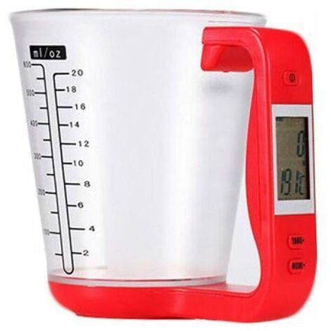 LAN Verre doseur Verre Mesureur Numérique avec Balance de Cuisine Cruche de Mesure avec Numérique Ecran