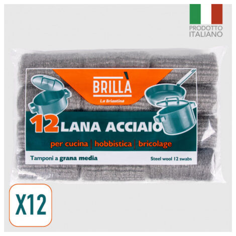 Lana acciaio 12 tamponi La briantina