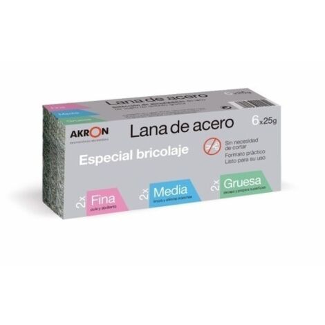 Lana Acero Akron Seleccion 2Fino+2Medio+2Grueso 6 X 25 Gr Ba