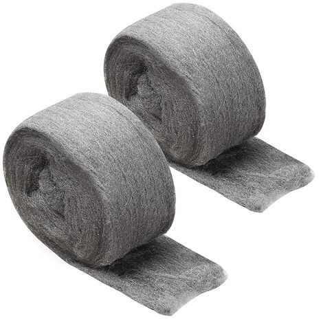 Lana de alambre, Juego de 2 Lana de acero Alambre de limpieza de lana de alambre de grado 0000, Almohadillas de pulido de lana fina para mantenimiento y acabado de madera Vidrio Metales Almohadilla re