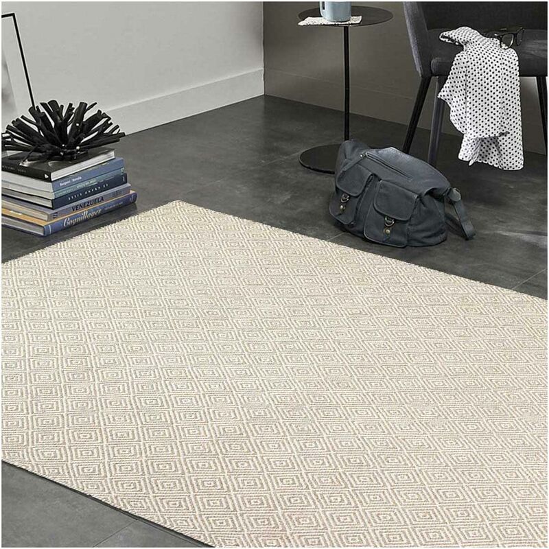 

Lana llena Kilim Alfombra Mano tejida 604 1A2T Color natural de la alfombra de lana Salón o habitación en UnAmourDeTapis - Beige