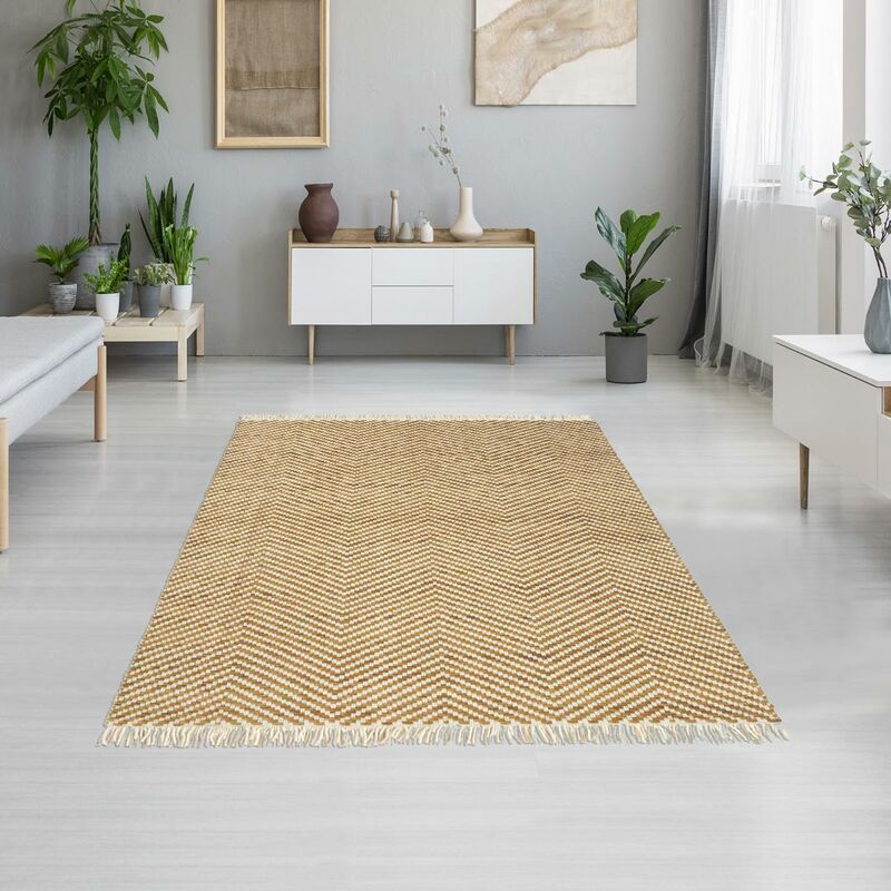 

Kilim swill swill km bca 1a2t lana ecru - Marron