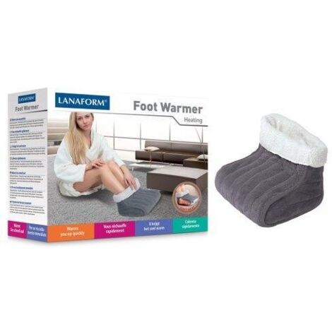 Lanaform Chauffe-pieds électrique gris blanc confortable