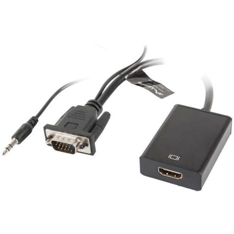 Lanberg AD-0021-BK câble adaptateur vidéo 0,2 m HDMI Type A (Standard) VGA (D-Sub) Noir